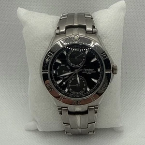 Armitron Men's Stainless Steel Chronograph Watch , Black Face, Deployment Band - Picture 1 of 4