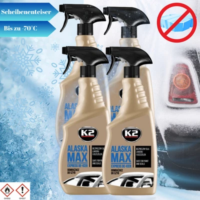 4x Scheibenenteiser K2 Alaska MAX De-Icer 700 ml Enteiserspray Sprühenteiser