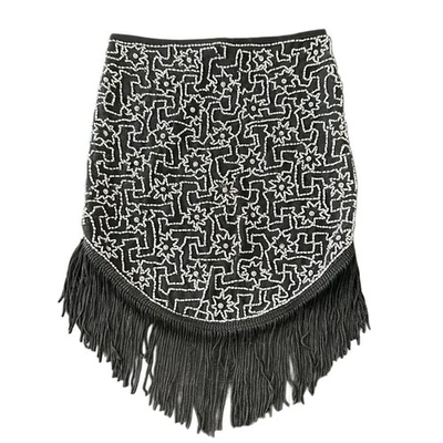 Vintage Steve Madden Beaded Fringed Head Wrap Scarf Embellished Gatsby Glamour - Image 1 of 4