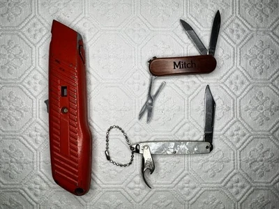 老式口袋刀批量实用多工具木质珍珠手柄EDC收藏品 — 第 1/4 张图片