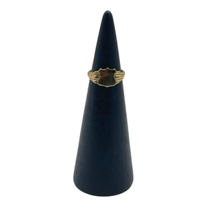 9ct 9k Yellow Gold Child’s Shield Signet Ring Size G1/2. Brand New - Picture 1 of 8