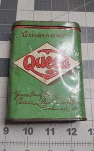 QUEED ESTAÑO LITOGRAFÍA BOLSILLO VERTICAL LATA TABACO RICHMOND VA COUNTRY STORE - Imagen 1 de 7