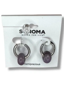 SONOMA Women's Earrings Semi Precious Stone Hoop Brand New - Picture 1 of 3