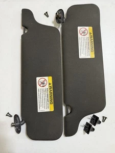 1999-04 Ford Mustang Coupe OEM Black Sun Visor Set Pair Sunvisor W/ Clips Screws - Picture 1 of 12
