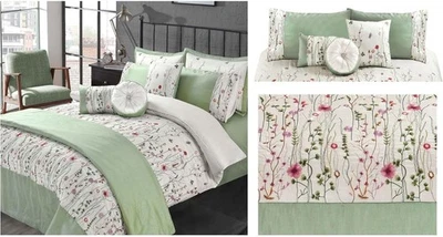 LONDON DREAM Arabella Embroidery Duvet Sets / Bed Throw + Shams / Cushions - Luxury Bedding