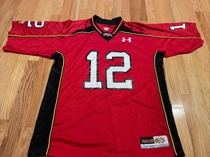 Under Armour Maryland Terrapins Red NCAA Football Jersey Mens Large #12 Outlaw - Picture 1 of 16