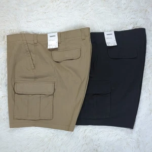 Men's Sonoma GFL Big & Tall 9" Flexwear Everyday Cargo Shorts Khaki Black 44-54 - Picture 1 of 7