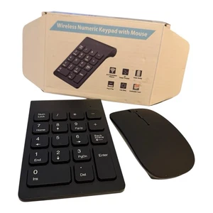Wireless Numeric Keypad & Mouse Combo – 2.4GHz, USB, Black - Picture 1 of 9