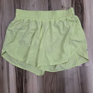 Lululemon Track That Mid Rise Shorts Size 10 Neon Yellow Lined 5" - Picture 1 of 10