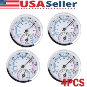 4Pcs Analog Thermometer Hygrometer Humidity Meter Gauge Temperature Room Indoor - Picture 1 of 6
