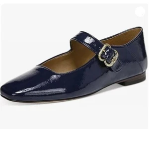 FYS Women Square Toe Low Heel Mary Jane Pumps Flats Ballets Buckled Navy Shoes - Picture 1 of 8
