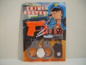 VINTAGE POLICE FORCE CRIME BUSTER DART GUN ACTION TOY PLAY SET n176 - Picture 1 of 1