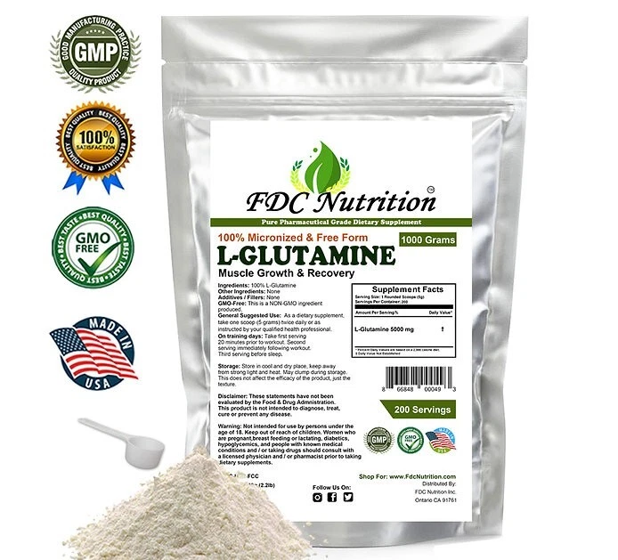  L-GLUTAMINA EN POLVO 2,2 lb (1000 g) GRADO FARMACÉUTICO KOSHER  Foto 1 de 1