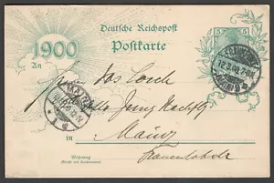 Deutsches Reich. P43. Deutschland. Akkarte. Gebraucht. Poststempel: 08, 12, 1900 -16 - Bild 1 von 2