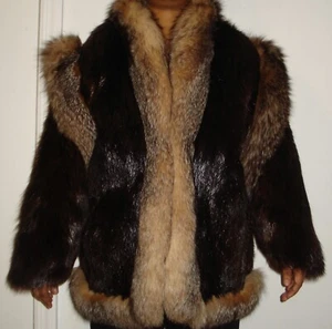 Chaqueta/chaleco de piel de zorro y castor de cristal talla 10-12 ENVÍO GRATUITO excelente estado - Imagen 1 de 10