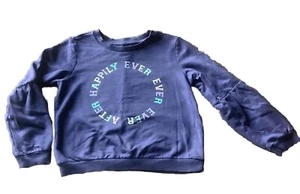 Gymboree Girls Sweatshirt Blue Youth Size L Large Crew Neck Simple Short Length - Picture 1 of 7