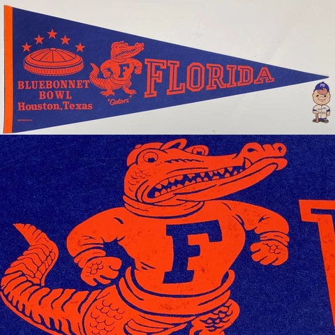 Vintage Florida Gator University Pennant 12x30 Football Bluebonnet Bowl Cover