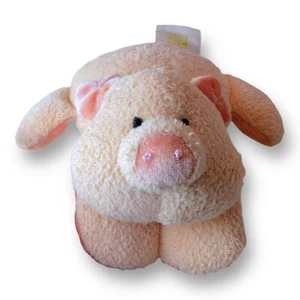Baby Ganz Plush Pig Rattle 6” Orange Stuffed Animal - Picture 1 of 6