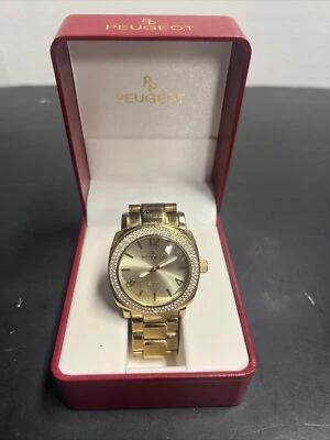 Peugeot 7075G relógio feminino namorado tamanho grande moldura cravejada de cristal - Imagem 1 de 4