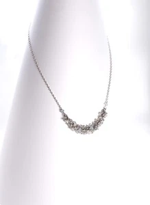 Neu Aquamarin & weiße Süßwasser Saatperlen Cluster an Silberkette Halskette - Bild 1 von 6