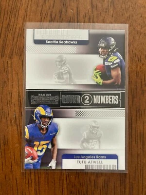 2021 Panini Contenders Football Round 2 Numbers - Tutu Atwell & Dwayne Eskridge - Image 1 of 2