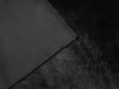 Kunstfell Webpelz Stoff Microvelour Rückseite Kurzhaar 27028 Schwarz Deko Decke - Bild 1 von 4