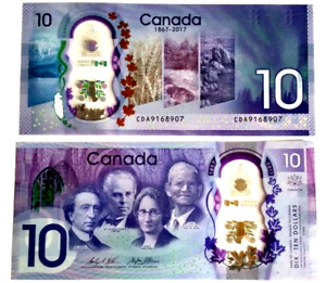 CANADA, 2017 "BANK OF CANADA" $10 POLYMER CHOOSE PREFIX CDA OR CDB. UNCIRCULATED