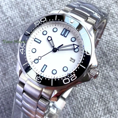 Reloj automático estéril para hombre NH35 cristal de zafiro esfera blanca fecha 41 mm luminoso Foto 1 de 4