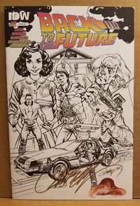 BACK TO THE FUTURE #1 J. SCOTT CAMPBELL SIGNED B&W SKETCH VARIANT 2015 COA - Picture 1 of 4