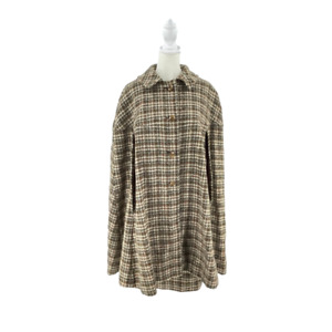Vintage Pendleton Cape Skirt Set Brown 1960's Plaid Wool Tweed Mad Men Size 18
