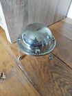 Vintage Silver Plated Roll Top Butter Dish And Glass Bowl