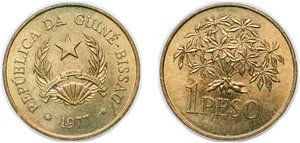 GuineaBissau 1977 1 Peso Nickel brass UNC - Picture 1 of 1