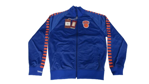 New York Knicks Mens Sizes Mitchell & Ness Blue Track Jacket $95 Cover
