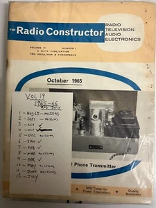 The Radio Constructor volumen 19 5 COPIAS 1965-66 DE COLECCIÓN RARO - Imagen 1 de 1