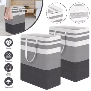 2pack Large Laundry Basket Waterproof Freestanding Laundry Hamper Collapsible US - Picture 1 of 13