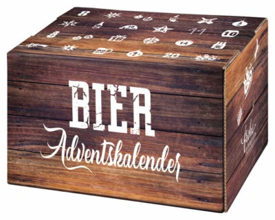 BIER KALENDER leer unbestückt für 24 Flaschen Stabiler Karton mit Gefache