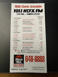 1990 Kansas City Chiefs schedule magnet - Picture 1 of 1