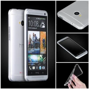 HTC One Case Transparent Silicone Phone Case - Picture 1 of 2
