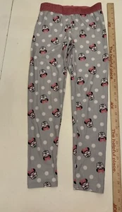 Disney Girl's Minnie Mouse Sparkle aist Band Pajama Pants Gray & Pink Size 7/8 - Picture 1 of 6