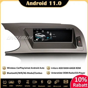 8.8" Android 14  GPS Autoradio DSP Wifi DAB+CarPlay TPMS SWC Für Audi A4 S4 RS4 - Bild 1 von 21