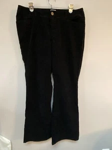 Chicos Womens Black Corduroy Flare Bootcut Pants Size 3 Short - Picture 1 of 8