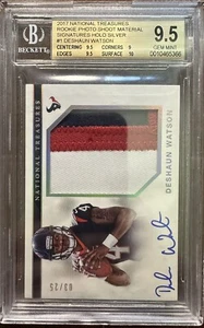 2017 National Treasures Deshaun Watson Rookie Patch Auto RPA BGS 9.5 Silver /25 - Picture 1 of 3