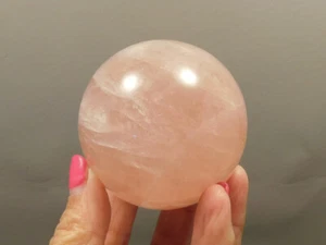 Star Rose Quartz Sphere 2.5 inch Pink Gemstone 63 mm Ball #O4 - Picture 1 of 11