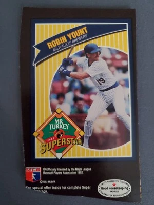 Robin Yount 1992 Mr Turkey Superstars #26 HOF Milwaukee Brewers - Image 1 of 2
