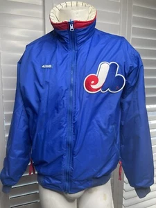 Vintage Montreal Expos �� Wendejacke Herren Medium Columbia MLB weiß blau - Bild 1 von 4