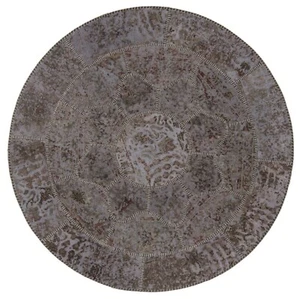Relieve de patchwork Ø: 150 cm alfombra persa anudada a mano, oriente, alfombra, vintage, gris - Imagen 1 de 9