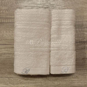 Asciugamani Spugna Samira Blumarine Set 1+1 40X60 60X110 COLORE SABBIA 05 - Bild 1 von 2