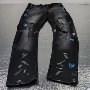 Rue 21 Premium Men's Skinny ARC Supreme Flex 32x30 Black Distressed Stretchy - Bild 1 von 20