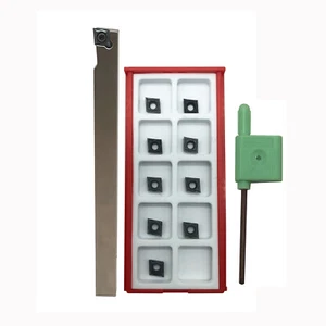 10pcs  Carbide Turning inserts CCGT060204 with 1pc 3/8 shank Turing tool holder - Picture 1 of 9