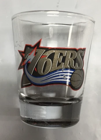 Philadelpia 76ers RETRO LOGO NBA HI-DEF Enhanced Etched 2oz Shot Glass Cover